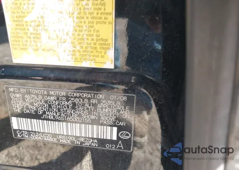 2008 Lexus Gs 460 z USA, uszkodzony, nr VIN JTHBL96S185002155